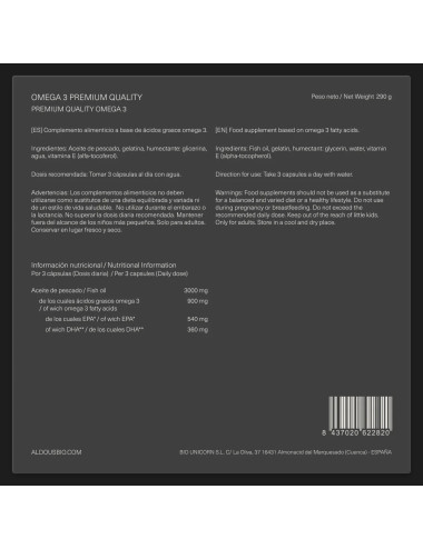 Omega 3 del Aldous en cápsulas