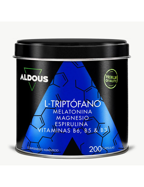 Triptófano con Melatonina, Magnesio, Espirulina y Vitaminas de Aldous
