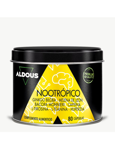 Nootrópico con Ginkgo Biloba, Melena de León, Cafeína de Aldous Bio